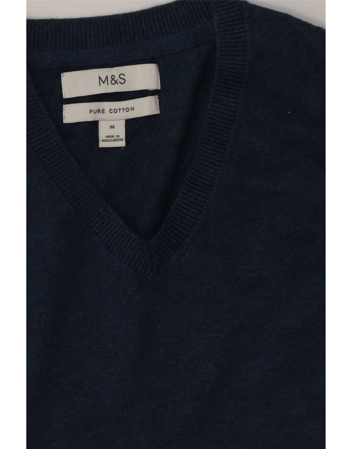 Marks & Spencer Męski podkoszulek bez rękawów w kolorze średnioniebieskim, bawełniany