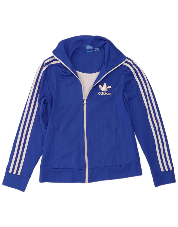 Damska kurtka dresowa Adidas UK 12, średnia niebieska bawełna