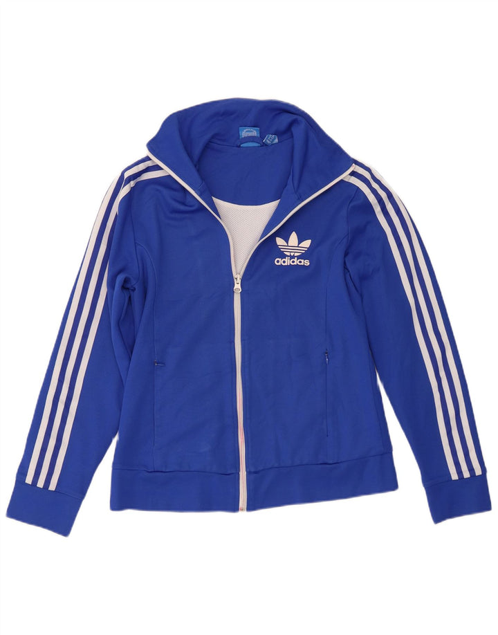 Damska kurtka dresowa Adidas UK 12, średnia niebieska bawełna