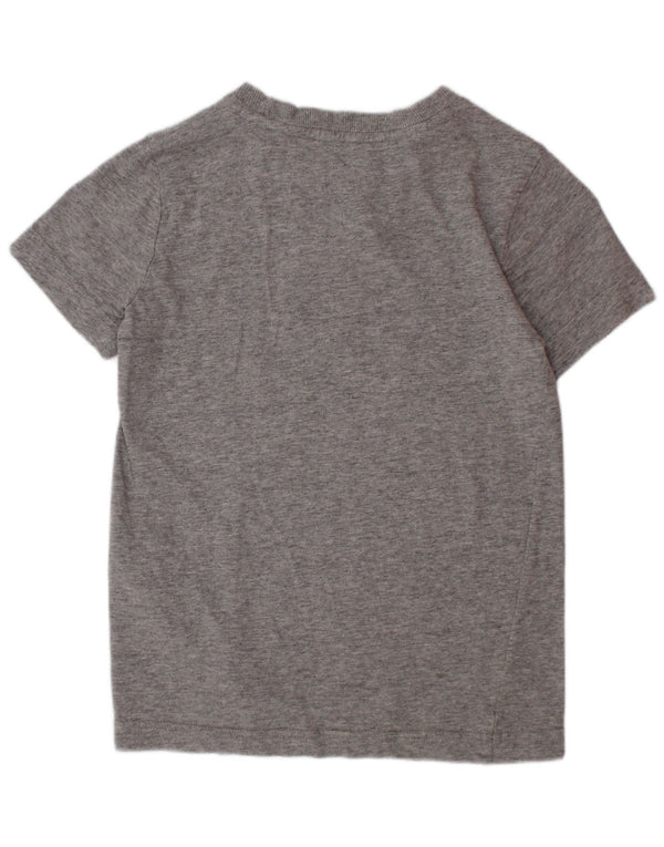 ADIDAS Boys Graphic T-Shirt Top 7-8 Years Grey Cotton