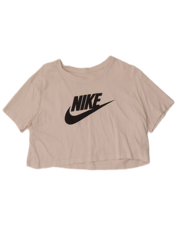 Damska koszulka Nike Crop Loose Fit Graphic Top UK 14 Średnia biel