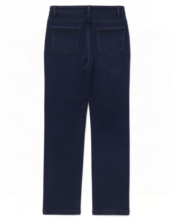 Marks & Spencer Damskie proste dżinsy UK 10 Small W28 L27 Granatowa bawełna