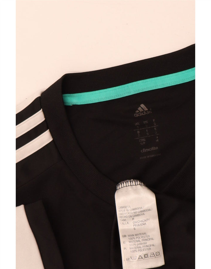 Adidas Męska koszulka Climalite Top, mała, czarna, z blokami kolorów, poliestrowa