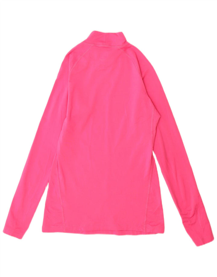 Damska koszulka Nike Dri Fit z długim rękawem, UK 12, średni różowy poliester