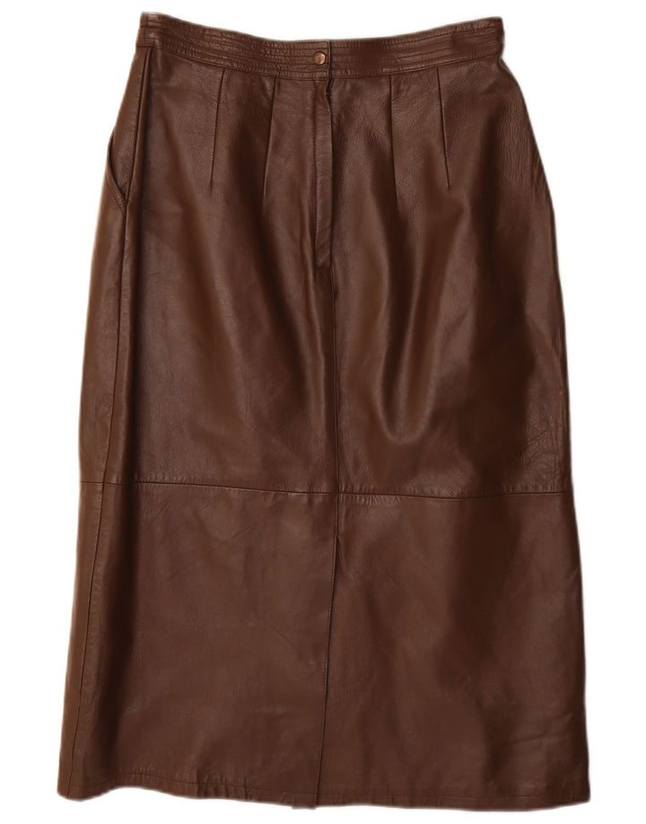Damska spódnica ołówkowa VINTAGE IT 40 Small W28 Brązowa Skóra