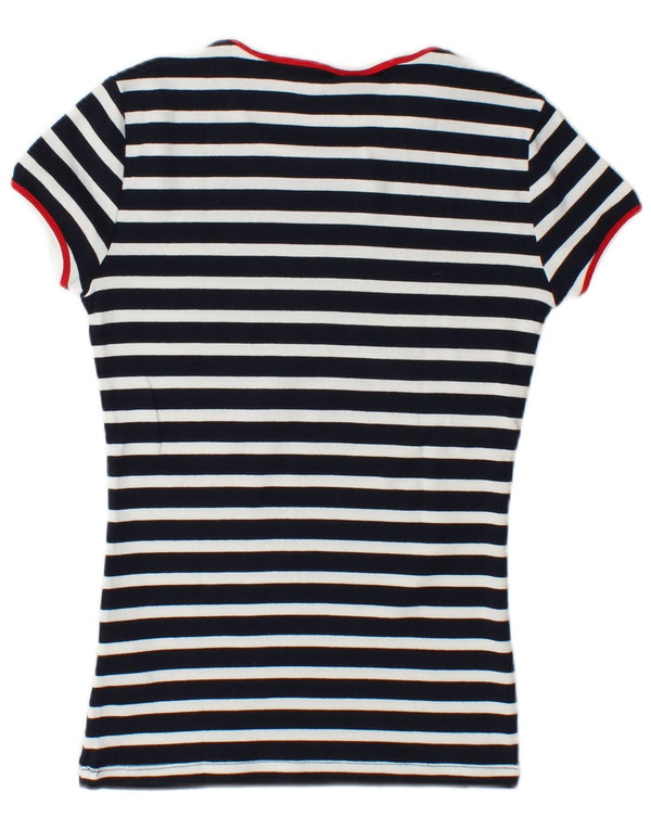 Damska koszulka graficzna Tommy Hilfiger Top UK 10, mała, granatowa w prążki