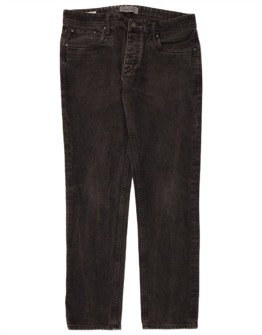JACK & JONES Męskie jeansy slim W34 L32 Czarne bawełniane
