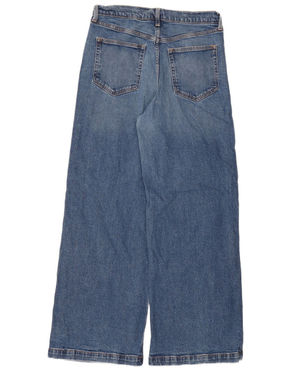 Damskie jeansy Gap Stride z wysokim stanem i szeroką nogawką US 10, duże, W30 L31, niebieska bawełna