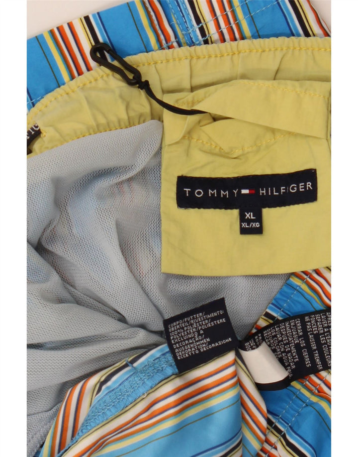 Męskie spodenki kąpielowe Tommy Hilfiger XL z poliestru w niebieskie paski