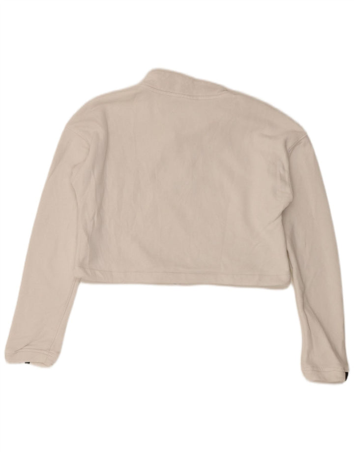 Damska bluza Adidas Oversized Crop Zip Neck Sweter UK 8 Small White