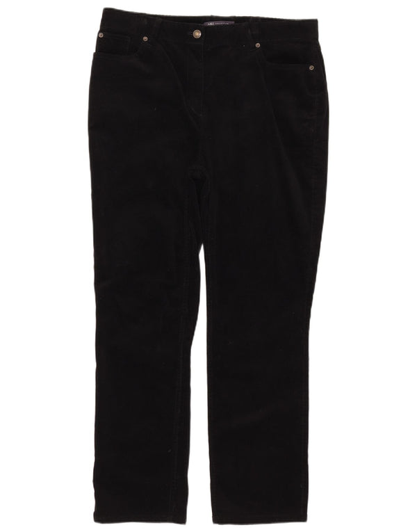 Marks & Spencer Damskie sztruksowe spodnie z wysokim stanem UK 14 Large W34 L28 Bla