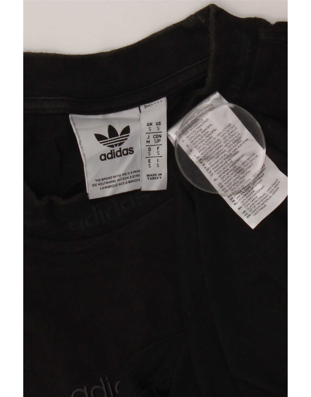 Adidas Męska Koszulka Top Mała Czarna Bawełna