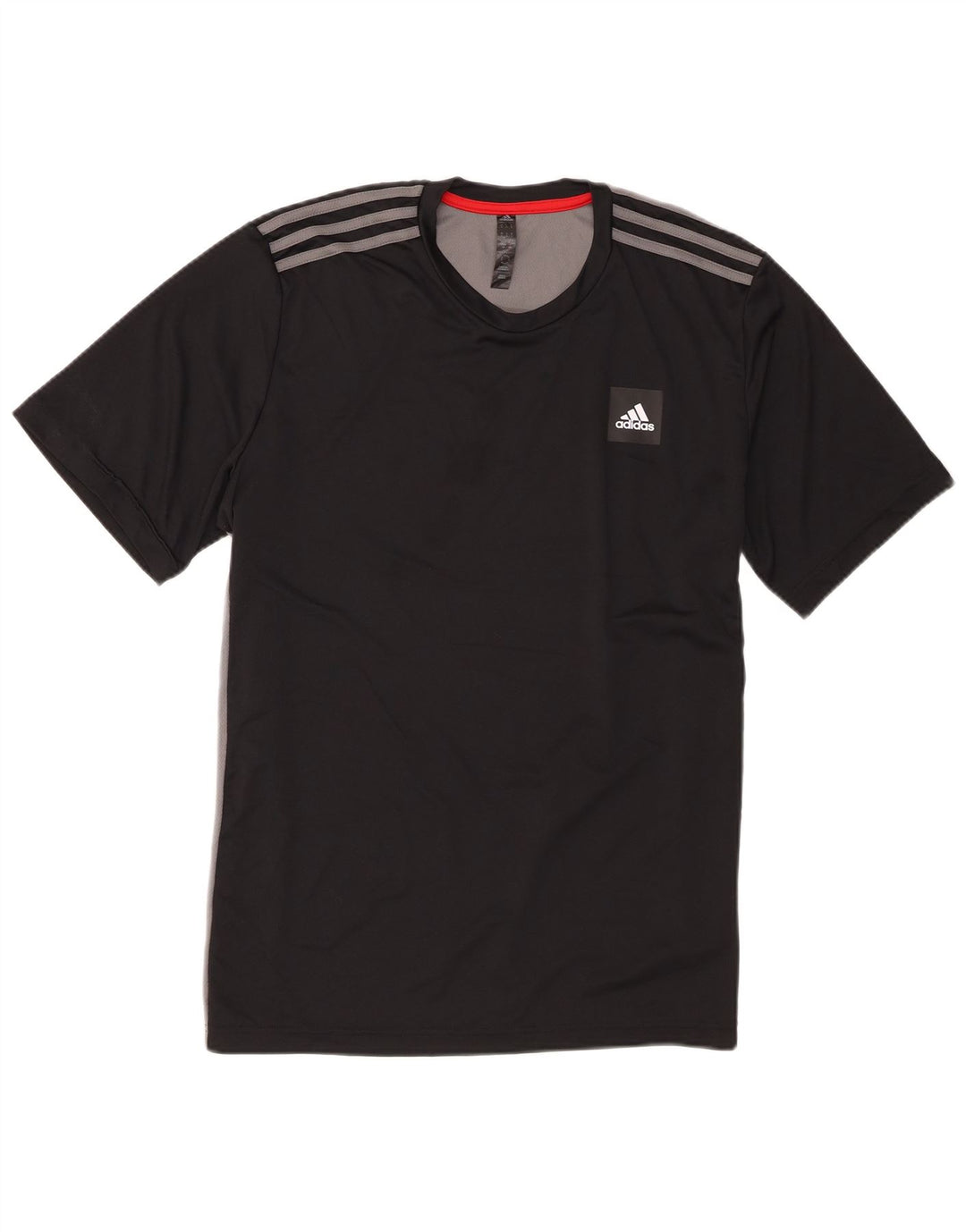 Adidas Męski T-shirt Top Duży Czarny Poliester z blokami kolorów