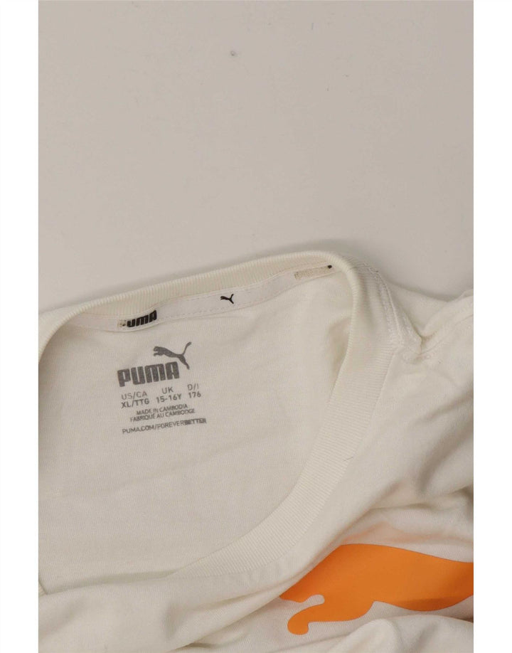Chłopięcy T-shirt z grafiką Puma, 15-16 lat, biały
