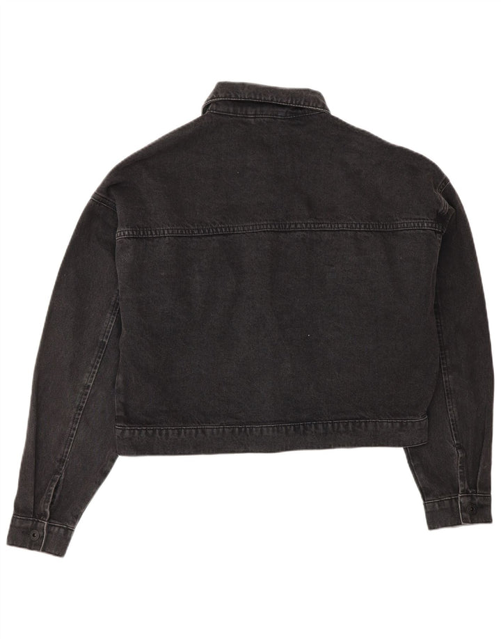JACK WILLS Damska kurtka dżinsowa oversize UK 10, mała, szara, bawełniana
