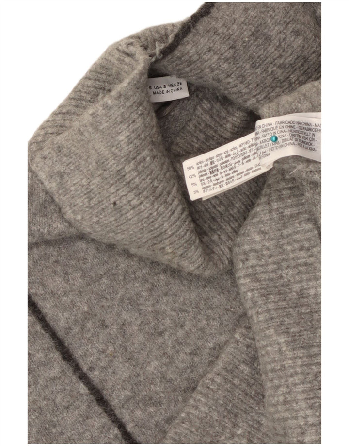 Damski sweter oversize Zara z golfem UK 10, mały, szary, akrylowy
