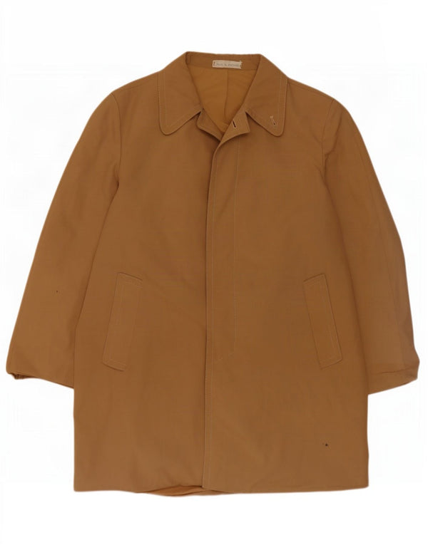 Płaszcz męski Vintage UK 40, duży, beżowy, bawełniany