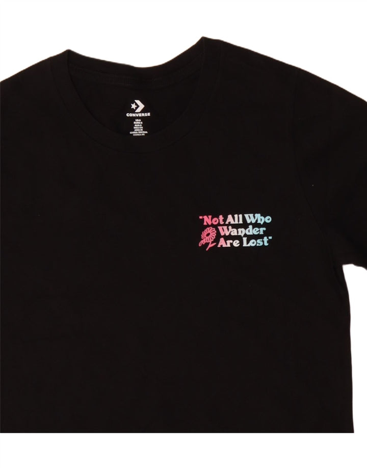 Damska koszulka z grafiką Converse Top UK 10, mała, czarna bawełna