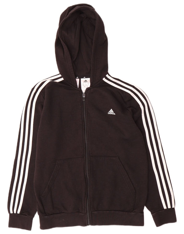 Chłopięcy sweter Adidas z zamkiem błyskawicznym, 13-14 lat, czarna bawełna