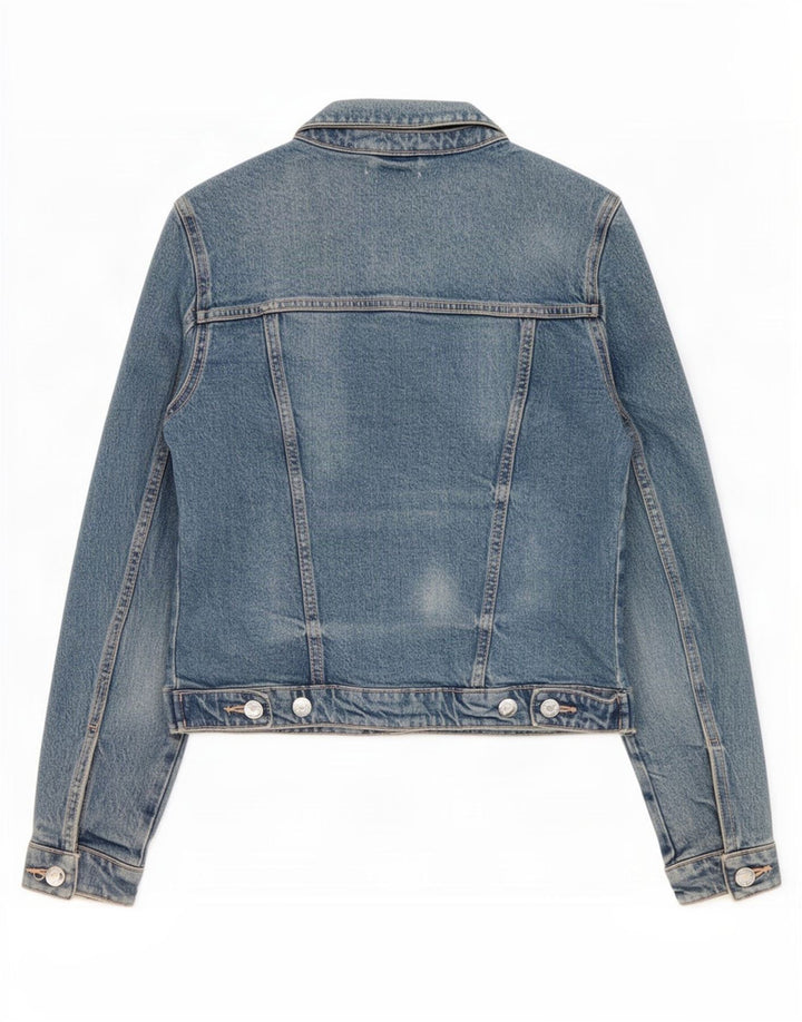 Damska kurtka dżinsowa Zara Crop UK 10 Small, niebieska bawełniana