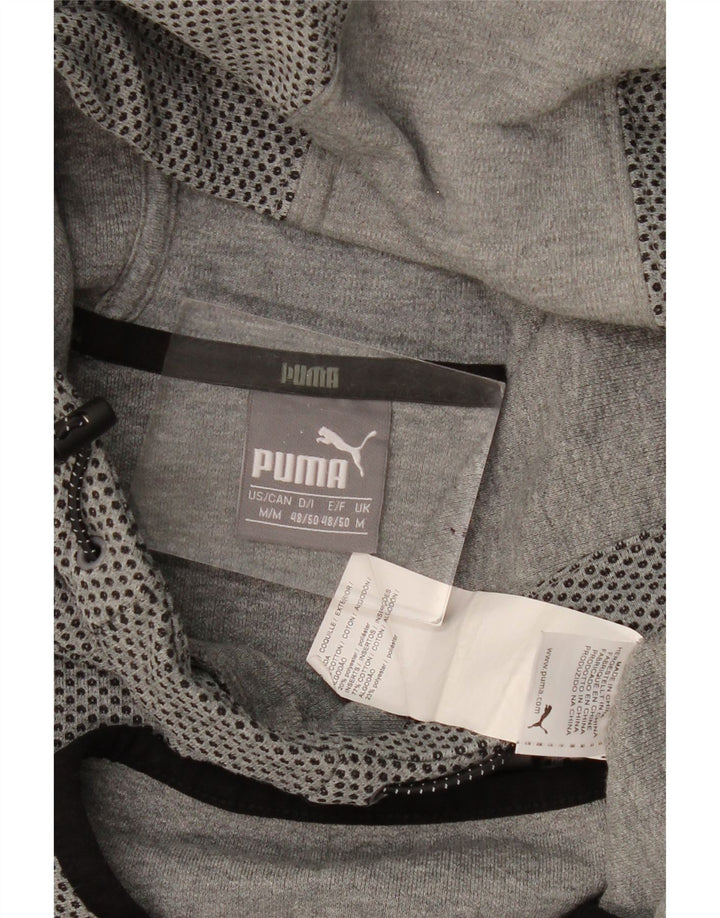 Męski sweter z kapturem PUMA, średnioszary, bawełniany w cętki