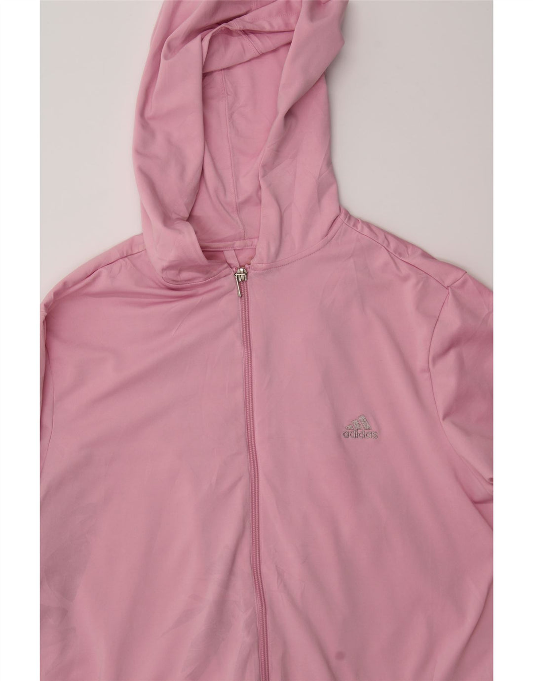 ADIDAS Womens Zip Hoodie Sweater UK 14 Medium Pink Polyester Vintage Adidas and Second-Hand Adidas from Messina Hembry 