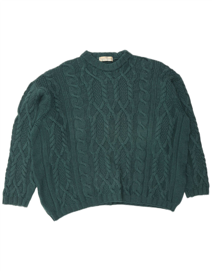 Marks & Spencer Męski sweter z okrągłym dekoltem XL, zielony, nowa wełna