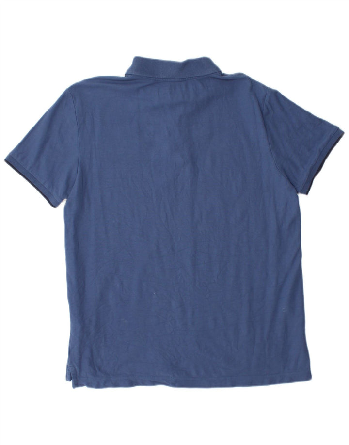 Męska koszulka polo z grafiką LOTTO Life, duża, niebieska, bawełniana