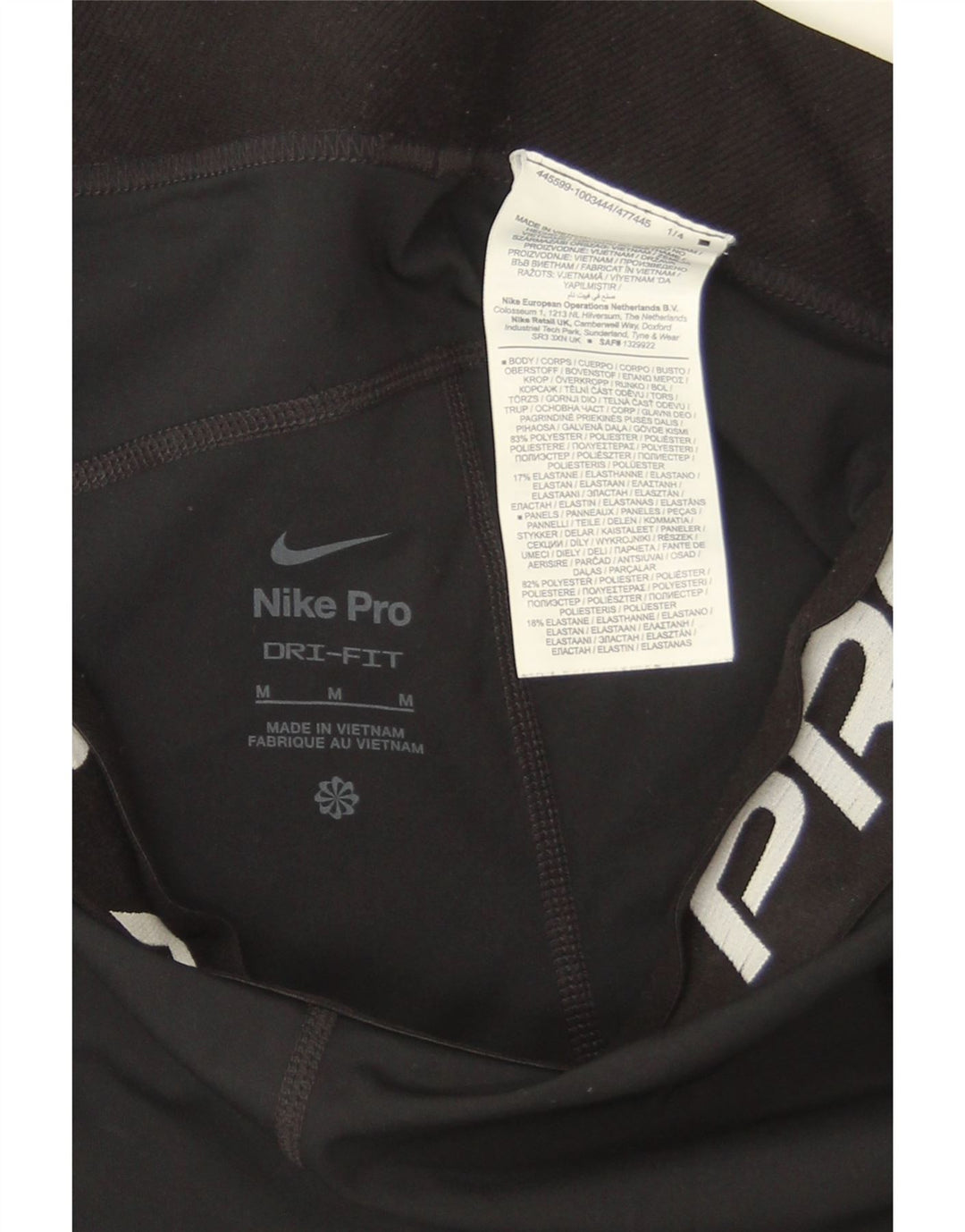Damskie legginsy Nike Dri Fit Graphic UK 12, średni czarny poliester