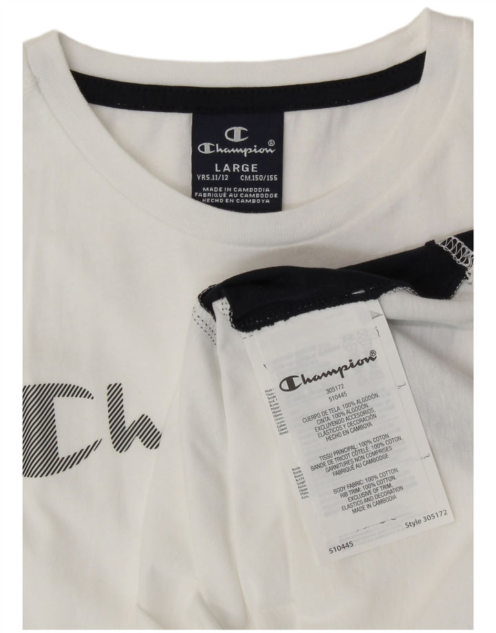 Chłopięca kamizelka z grafiką Champion 11-12 lat, duża, biała, sportowa z blokami kolorów