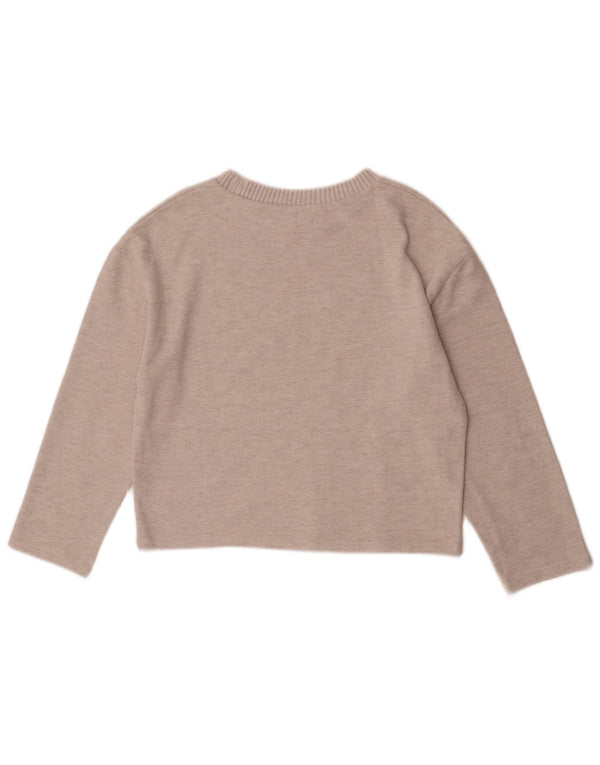 Damski sweter Zara Crop 3/4 z dekoltem w łódkę UK 10 Small Beige