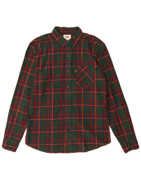 Levi's Mens Shirt Small Green Check Cotton
