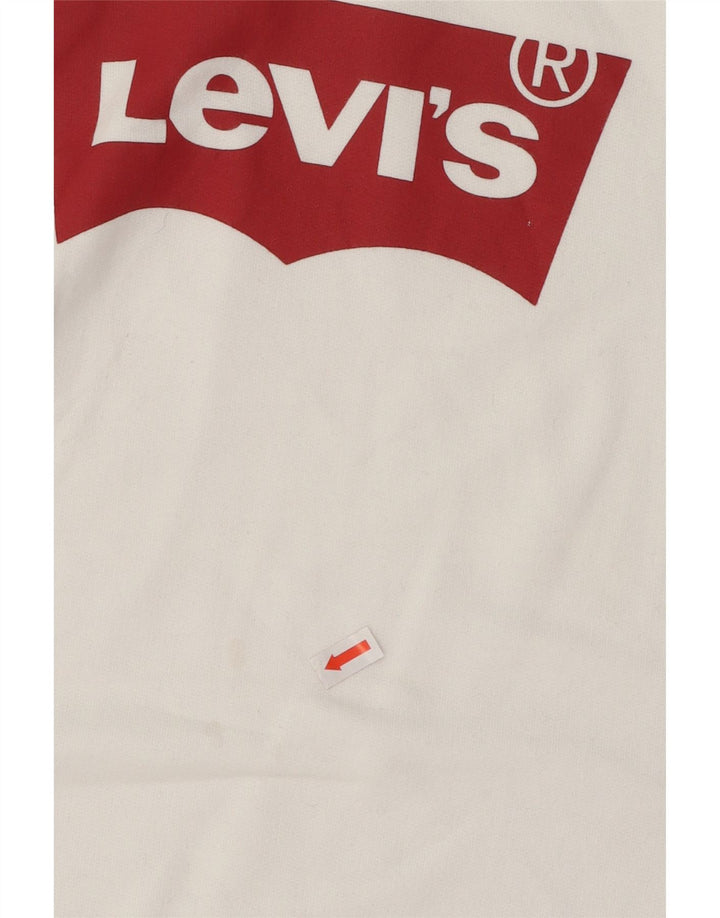 LEVI'S Boys Graphic Sweatshirt Jumper 15-16 Years White Cotton