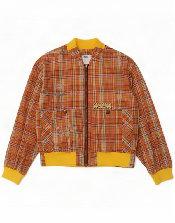 Carrera Girls Graphic Bomber Jacket 9-10 Years Orange Plaid