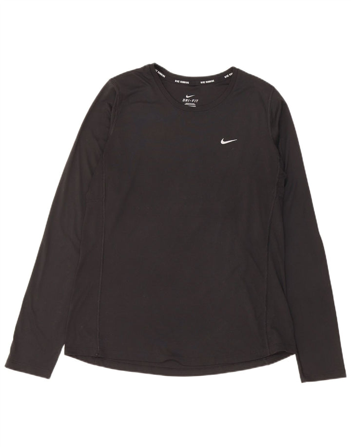Damska koszulka Nike Dri Fit z długim rękawem, UK 14, duża, czarna