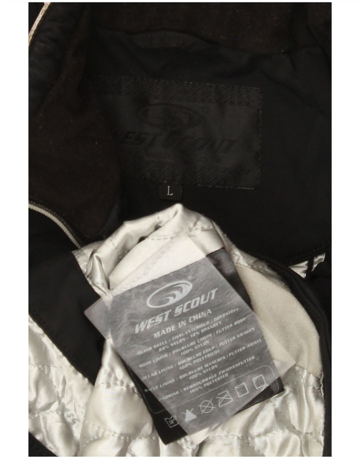 Damska kurtka wiatrówka z kapturem WEST SCOUT UK 14, duża, czarna, nylonowa