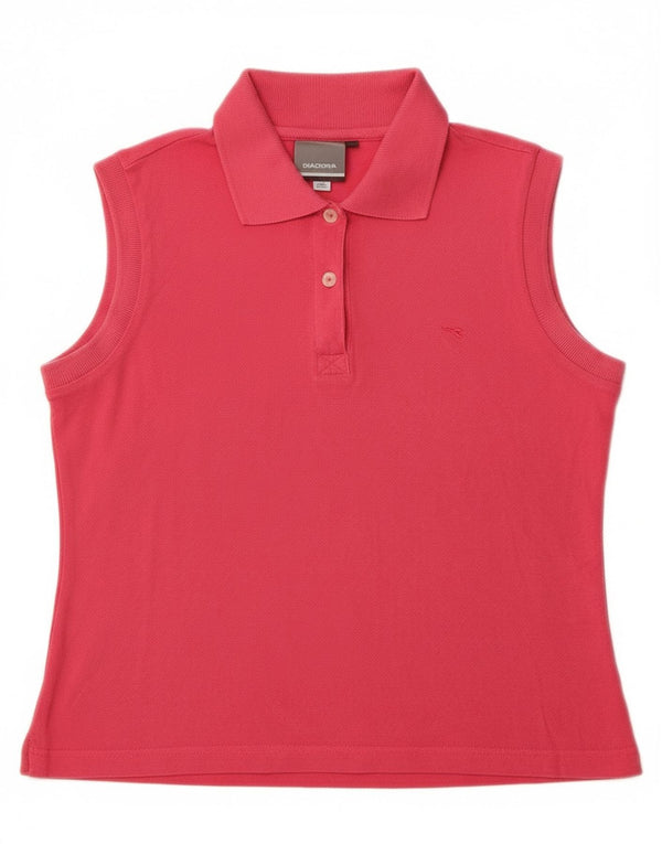 Damska koszulka polo bez rękawów Diadora IT 42, średnia różowa bawełna