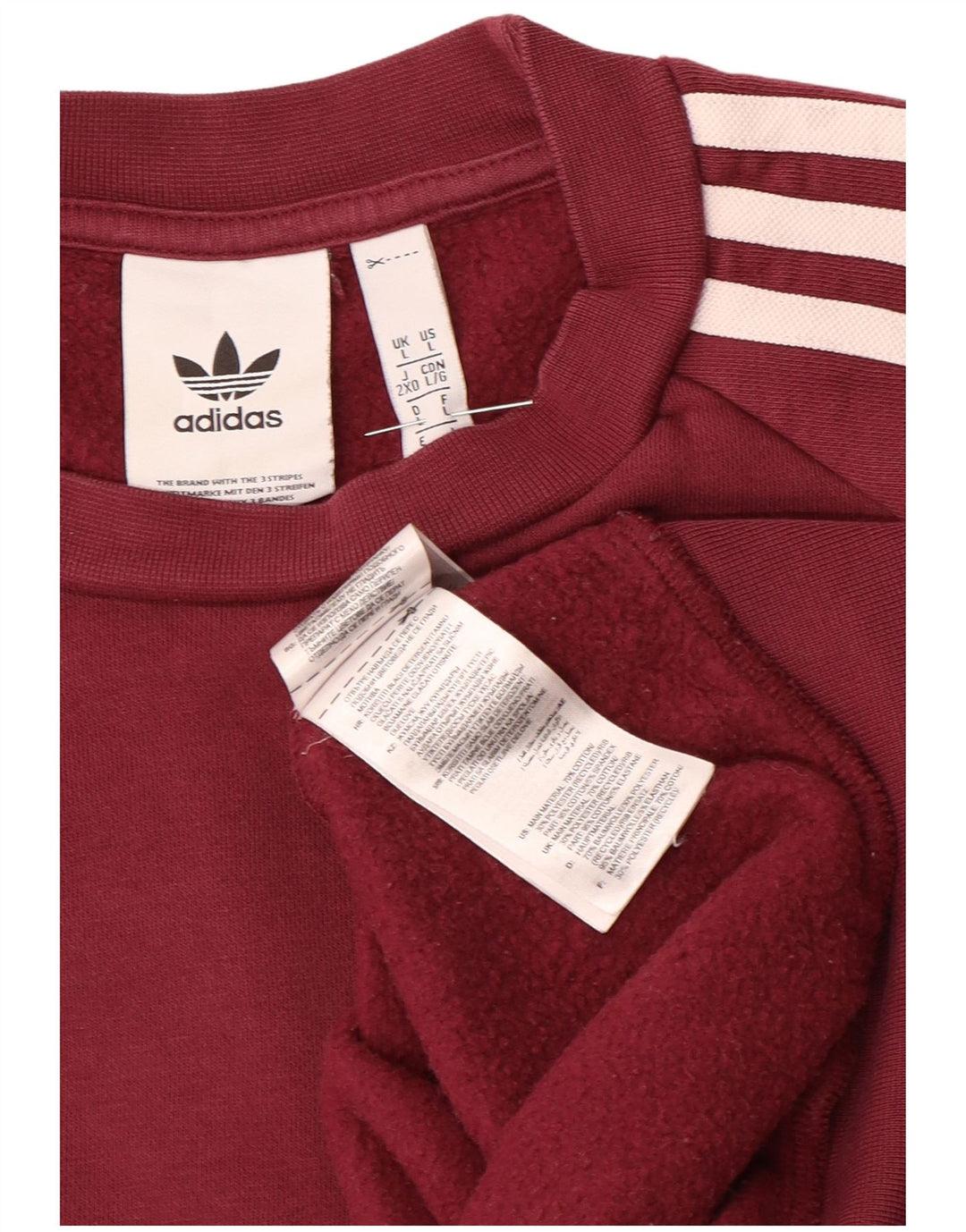 Bluza męska Adidas, duża, bordowa, bawełniana