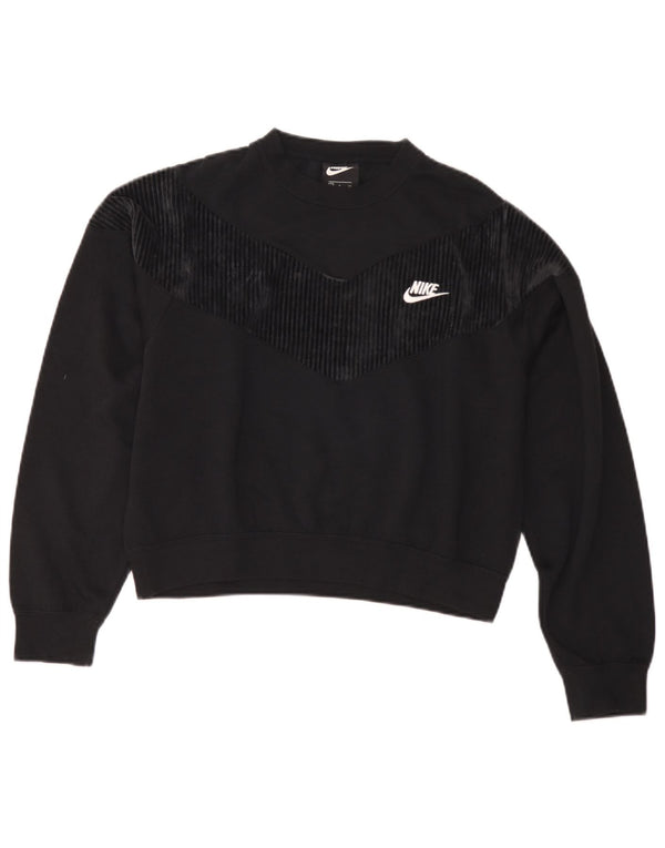 Damska bluza dresowa Nike Crop Oversize UK 10, mała, czarna, bawełniana