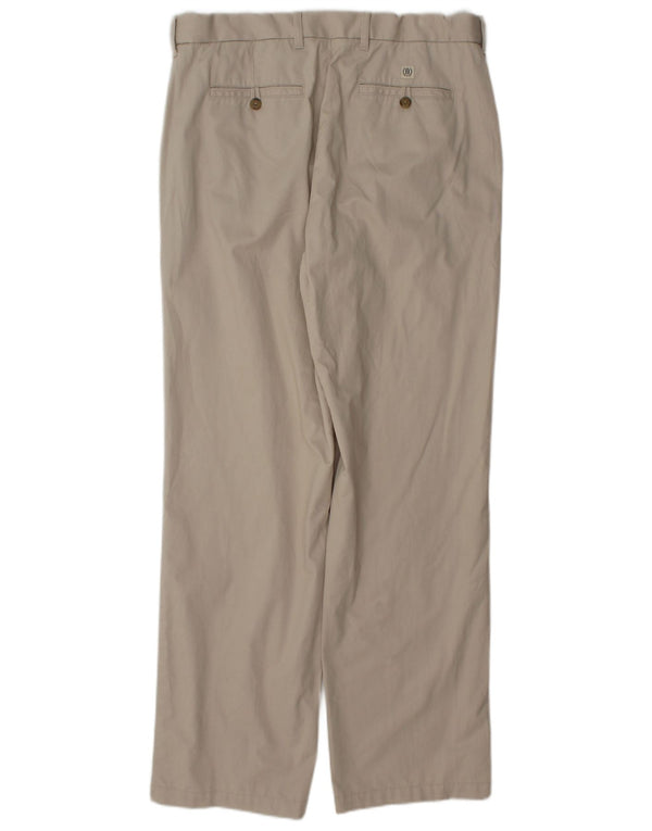 Marks & Spencer Męskie proste spodnie chino W34 L33 Beżowa bawełna