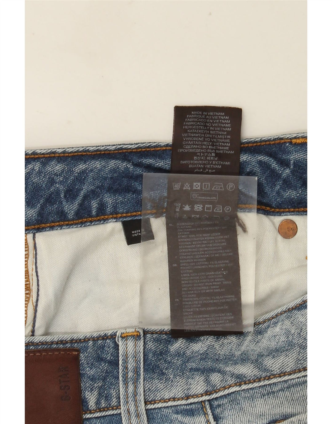 G-Star Męskie 3301 Slim Jeans W36 L38 Niebieska bawełna