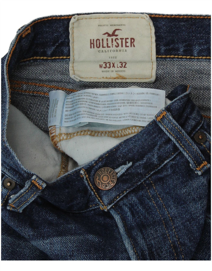 HOLLISTER Męskie jeansy slim W33 L32 Niebieskie bawełniane