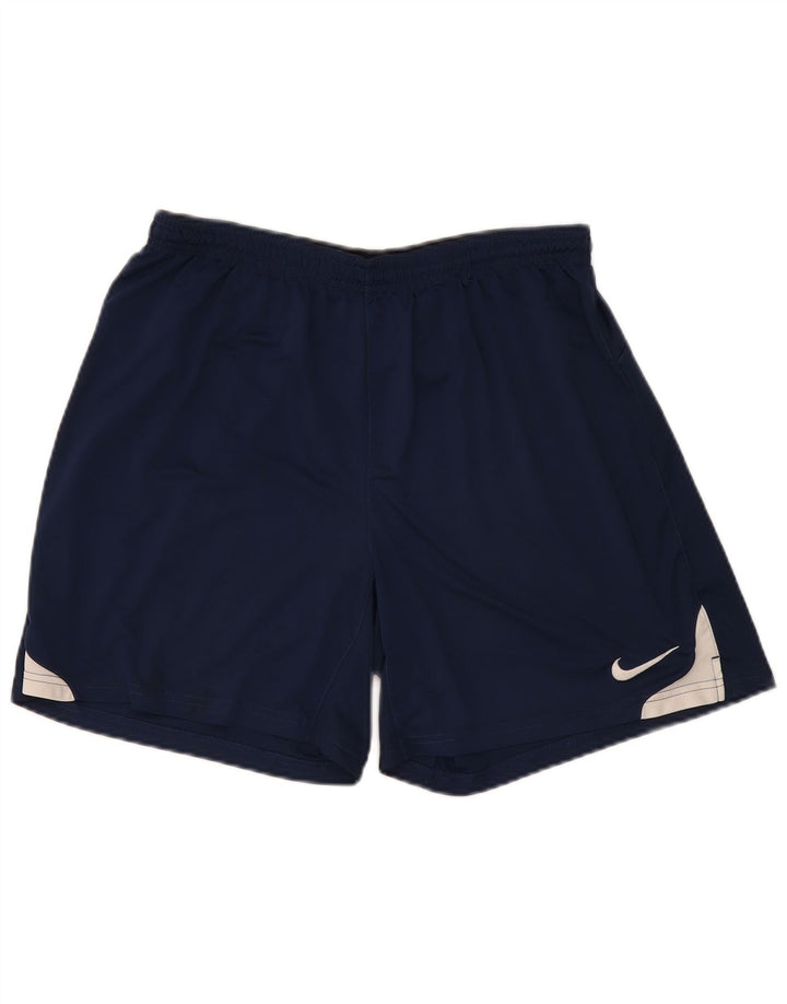 Męskie spodenki sportowe Nike XL, granatowe, z blokami kolorów, poliestrowe