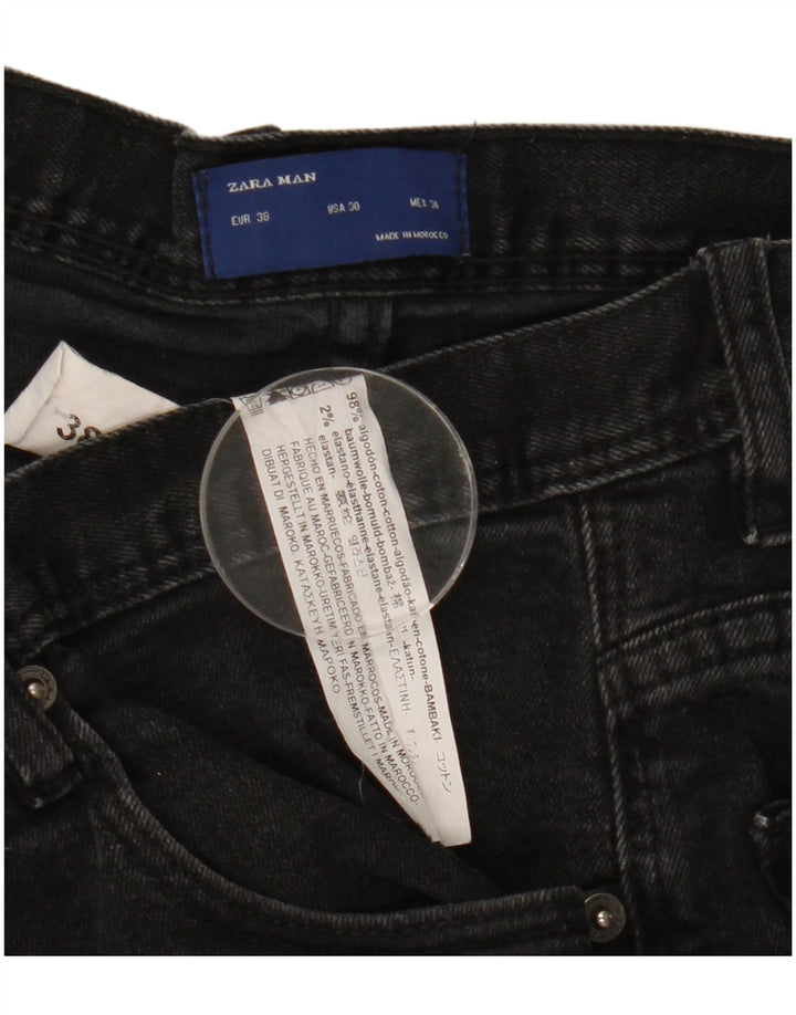 Męskie jeansy slim fit Zara EU 38 Small W30 L31 Czarna bawełna