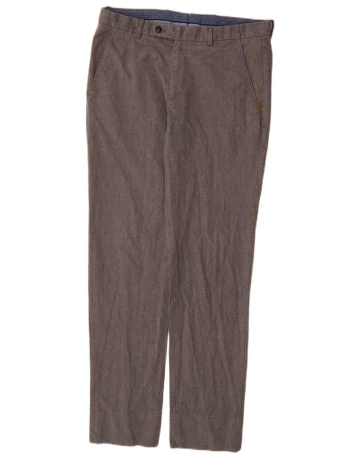 MASSIMO DUTTI Mens Slim Suit Trousers EU 42 Large W32 L32 Grey