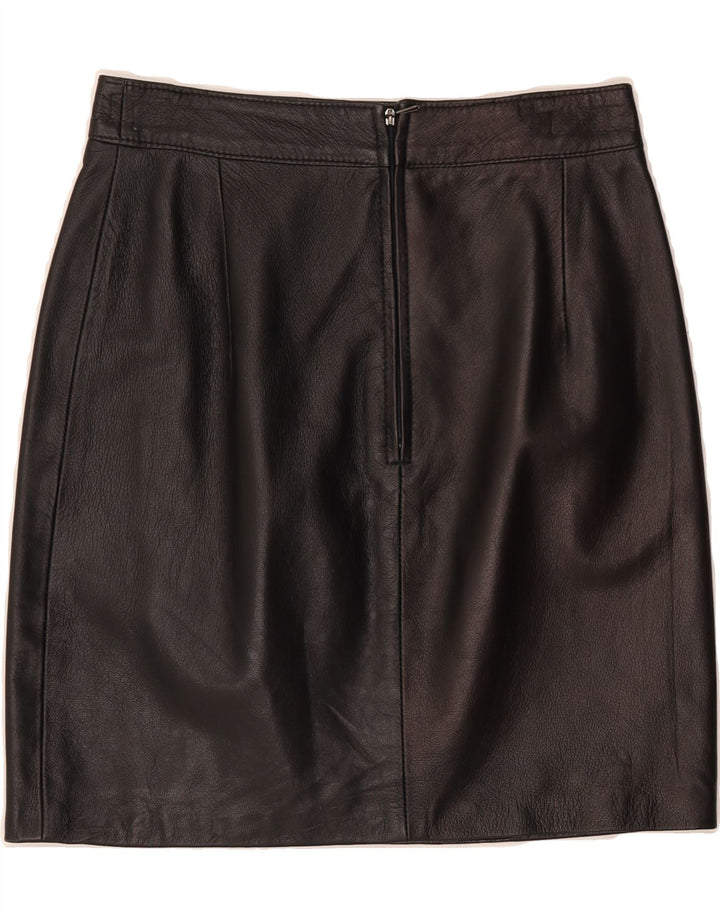 PRIVILEGI Womens Mini Leather Skirt IT 42 Medium W28 Black Leather Vintage Privilegi and Second-Hand Privilegi from Messina Hembry 