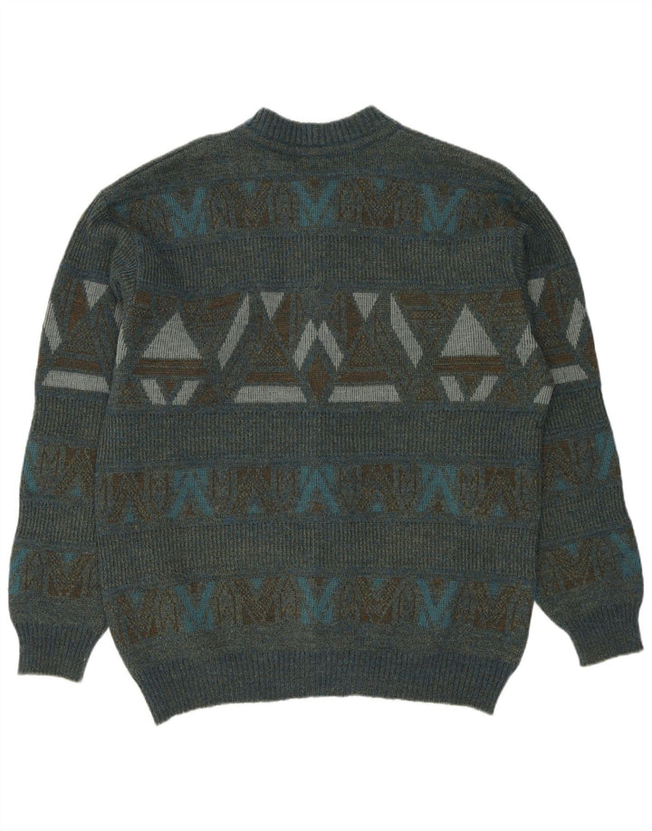 DRALON Męski sweter rozpinany Średni wielobarwny geometryczny poliakryl