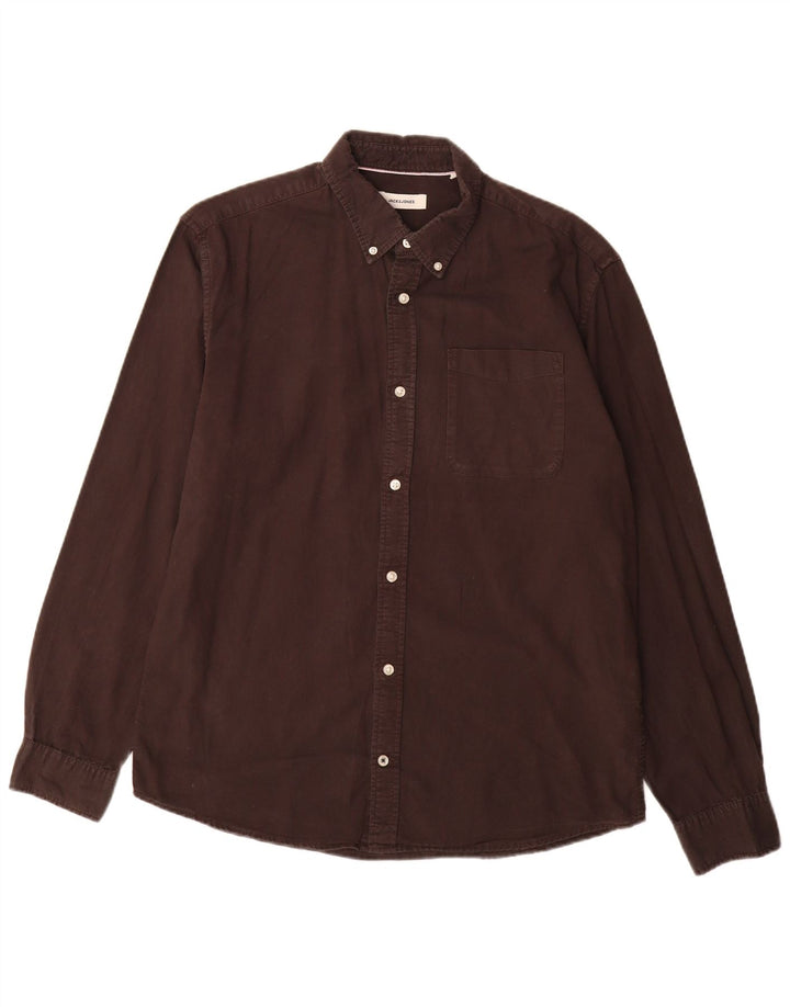 Koszula męska Jack & Jones XL, brązowa, bawełniana