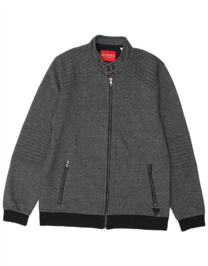 Męska kurtka bomberka Guess UK 34 XS, szara bawełna z blokami kolorów