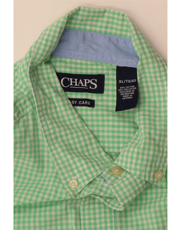 Koszula męska Chaps Easy Care XL, zielona bawełniana kratka